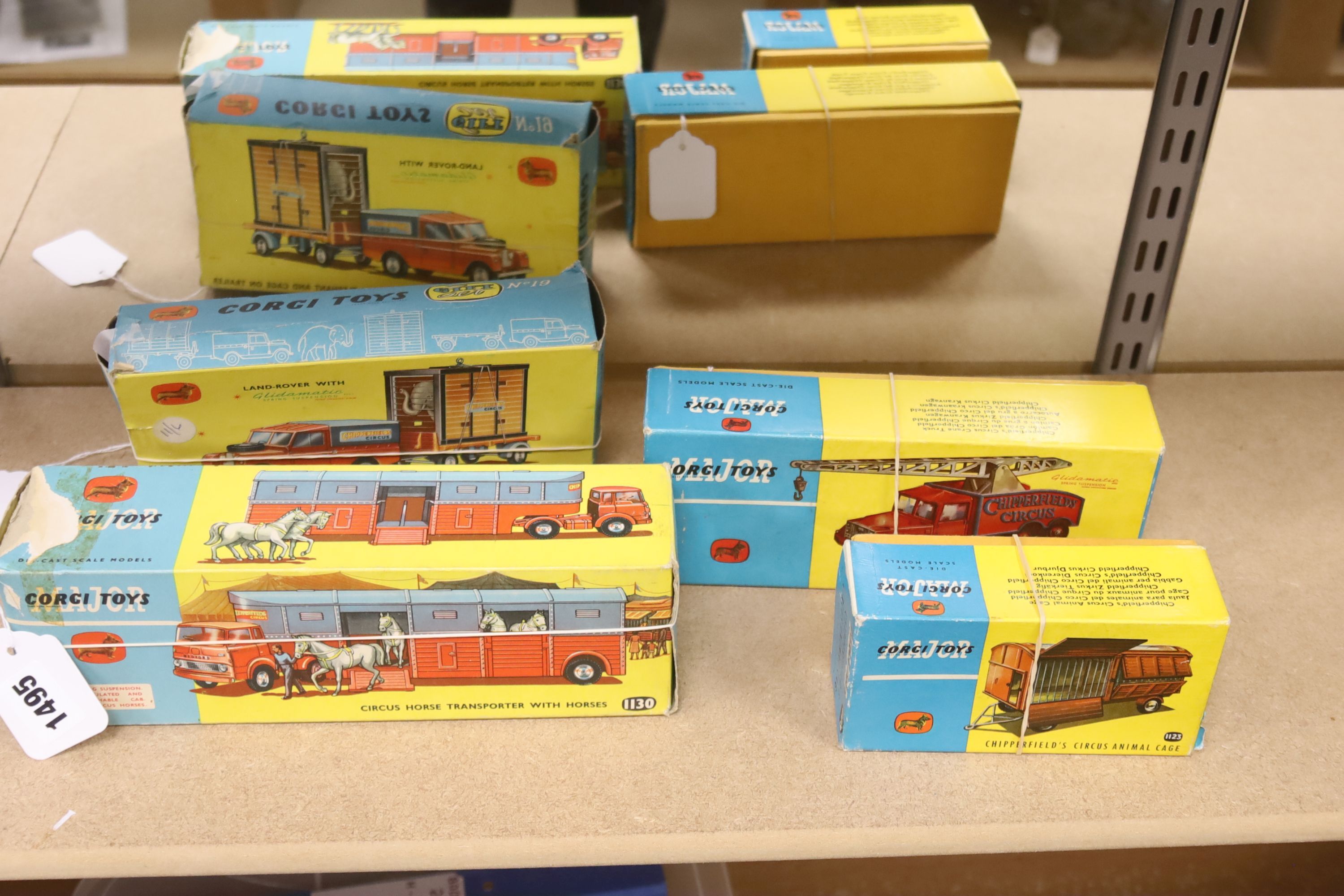 Four Corgi Chipperfield Circus boxed models, including No.19, Land-Rover with Elephant and Cage on Trailer,